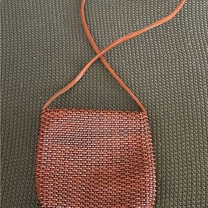 Woven Brown Shoulder Bag